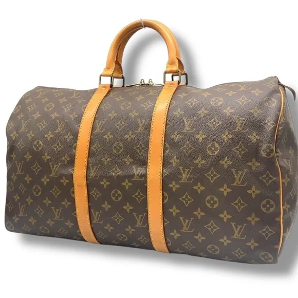 Vintage Louis Vuitton Keepall 50 Monogram Bag 1990 w/ Lock, Key, Tag & Dust Bag - Picture 3 of 16